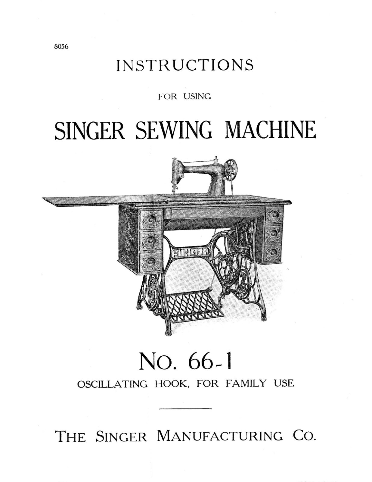 Singer Sewing Machine No. 66-1 Instruction Manual “1913” (27 Page)