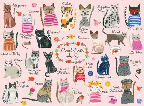 NEW IN BOX SEALED Cool Cats A-Z – 1000 Piece Puzzle Mudpuppy