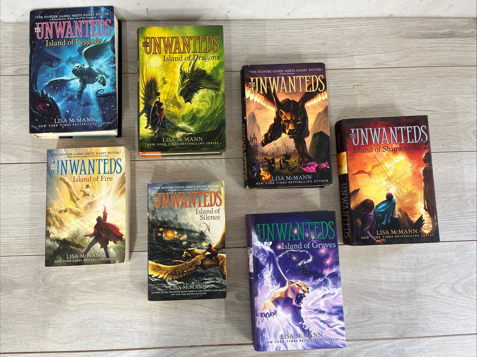 Lot Of 7 Complete the Unwanteds Series 1-7 By Lisa Mc Mann, PB, HC Books