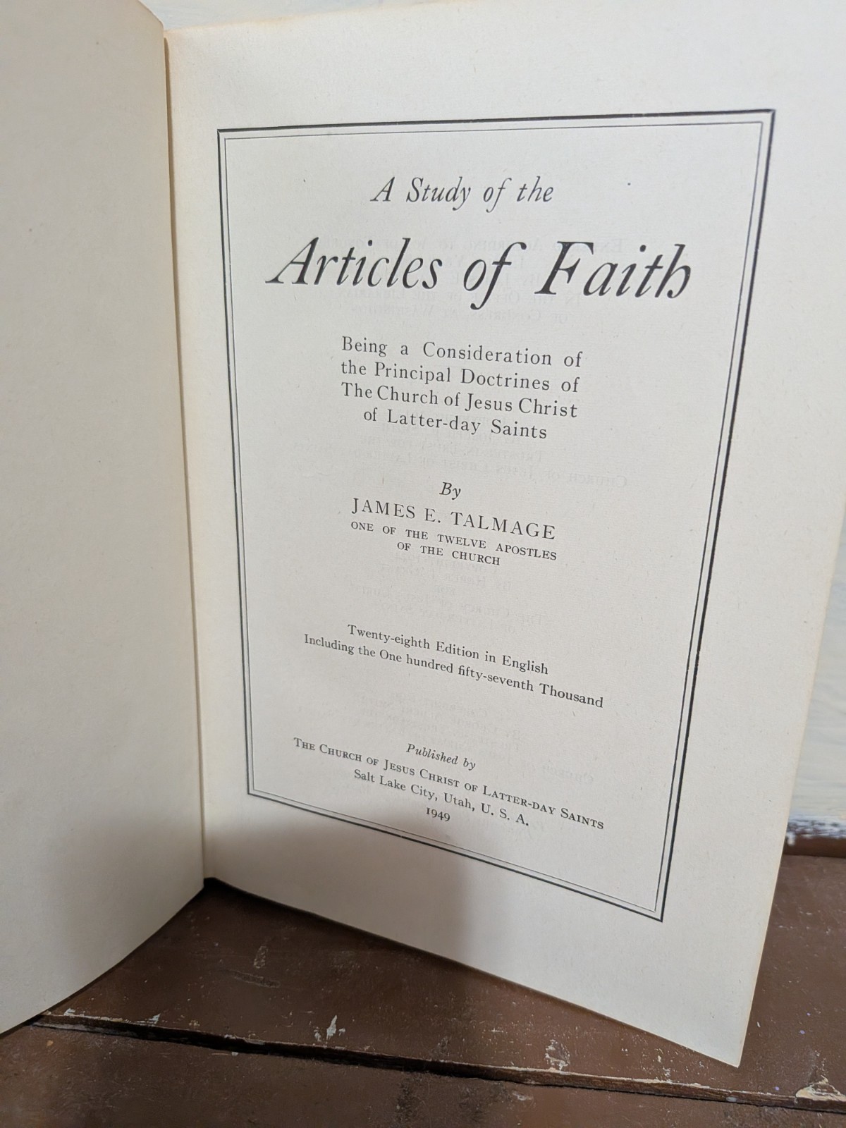 Articles of Faith – James E. Talmage – 28th Edition – 1949 – Blue Cover