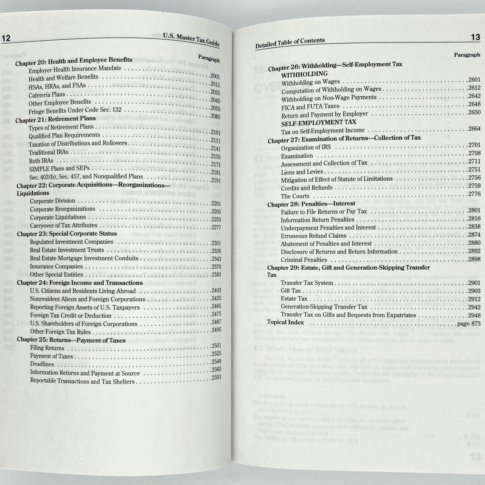 2025 U.S. Master Tax Guide (108th edition) Wolters Kluwer paperback