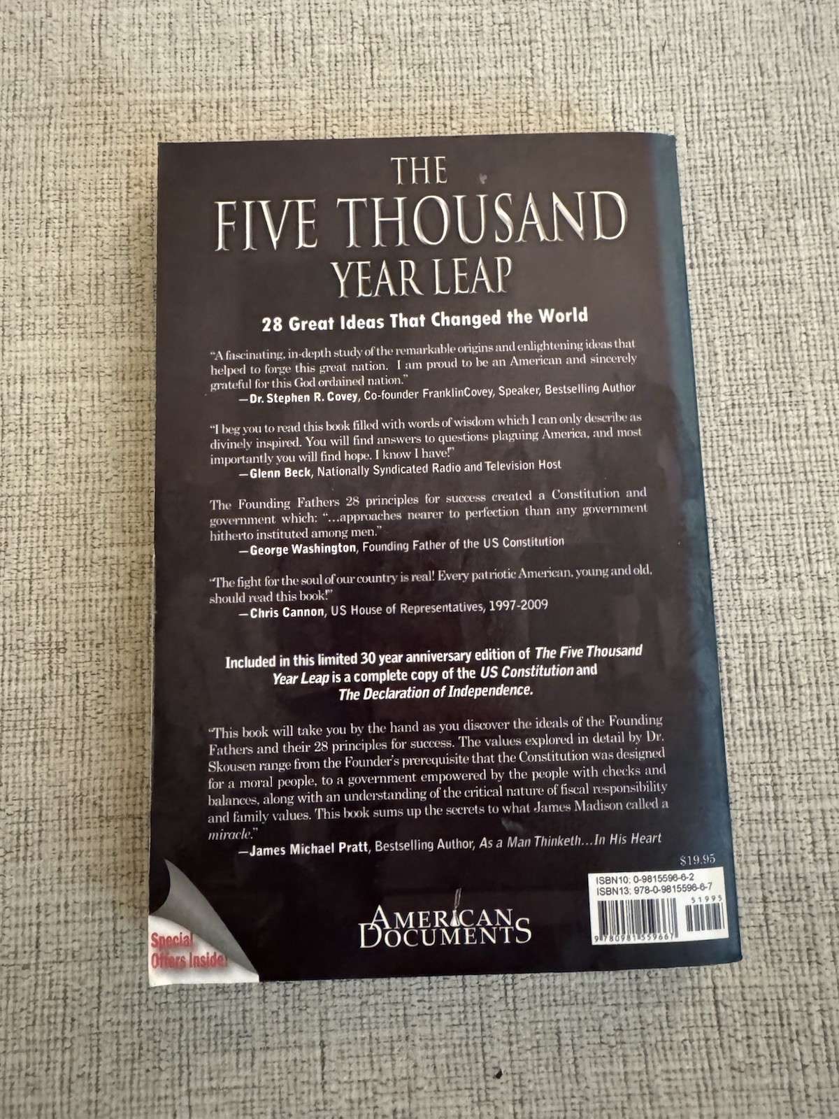 Five Thousand Year Leap W Cleon Skousen 30th Anniversary PB 2009