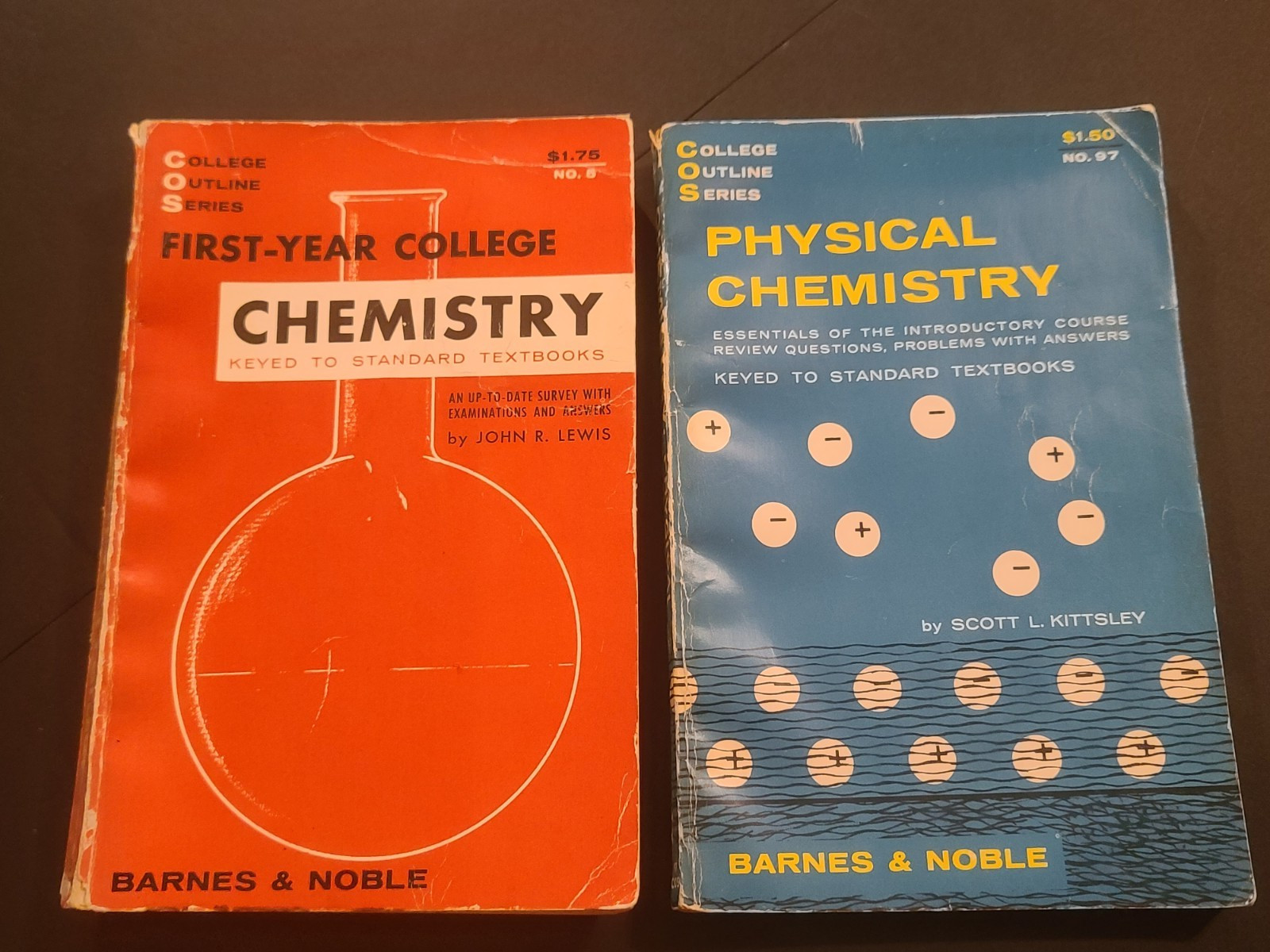 (LOT OF 2) College Outline Series Physical & First Year Chemistry Barnes Noble