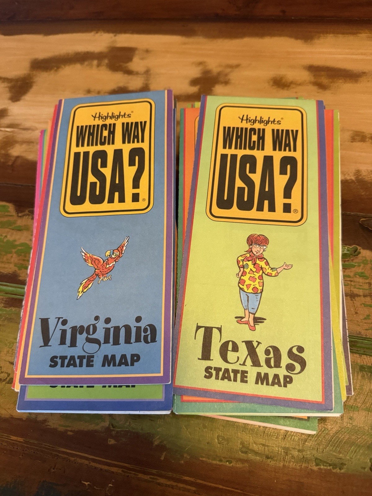 Highlights Which Way USA? State Puzzle Books – Mixed Lot of 42 – Maps 27 ✨