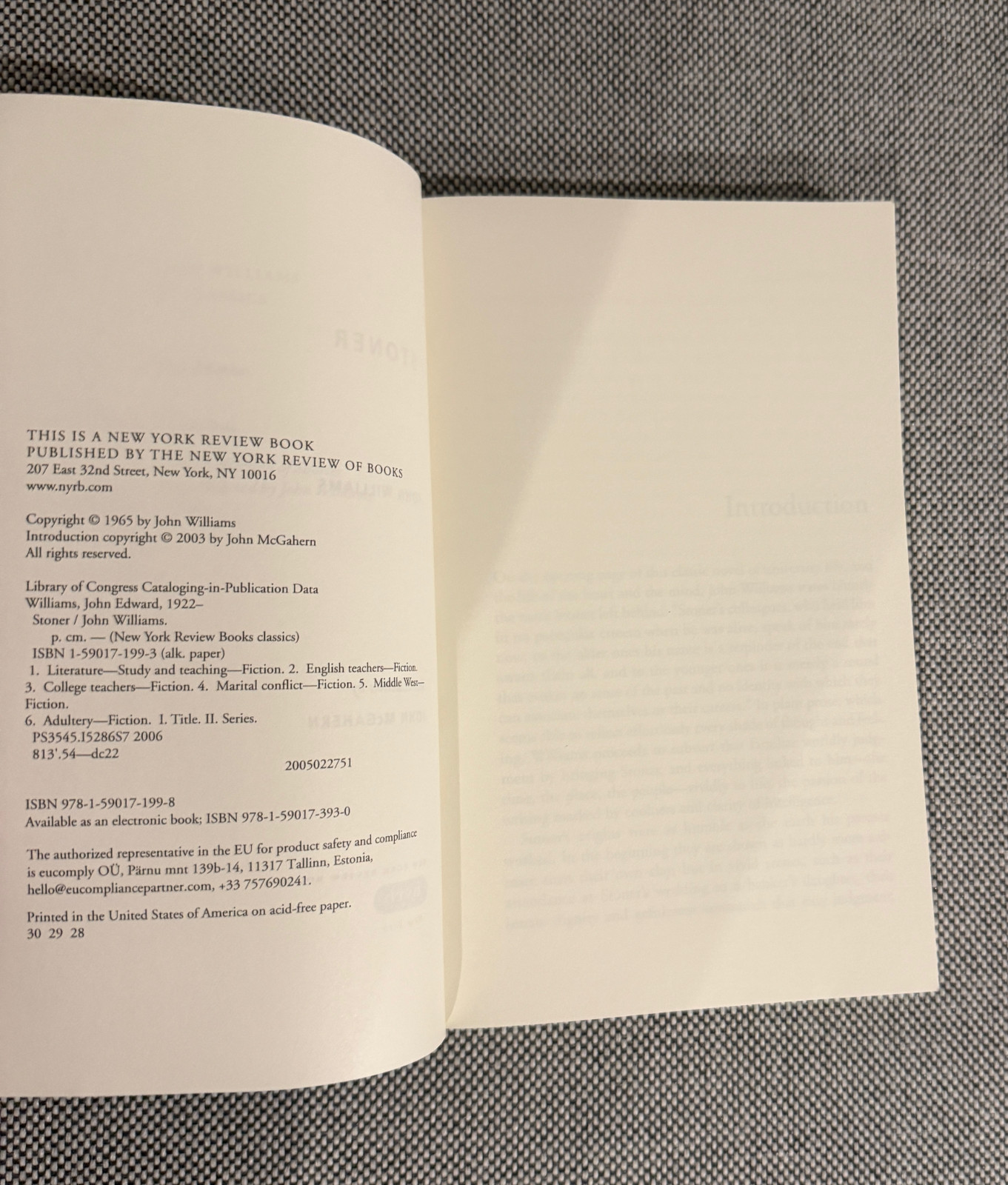 Stoner by John Williams, 1965 (New York Review Books Classics, 2003)