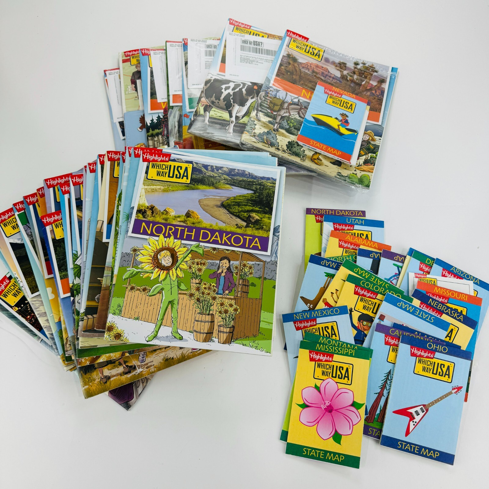 (LOT of 31) Highlights Which Way USA States Puzzle Magazine Homeschool w/ Maps