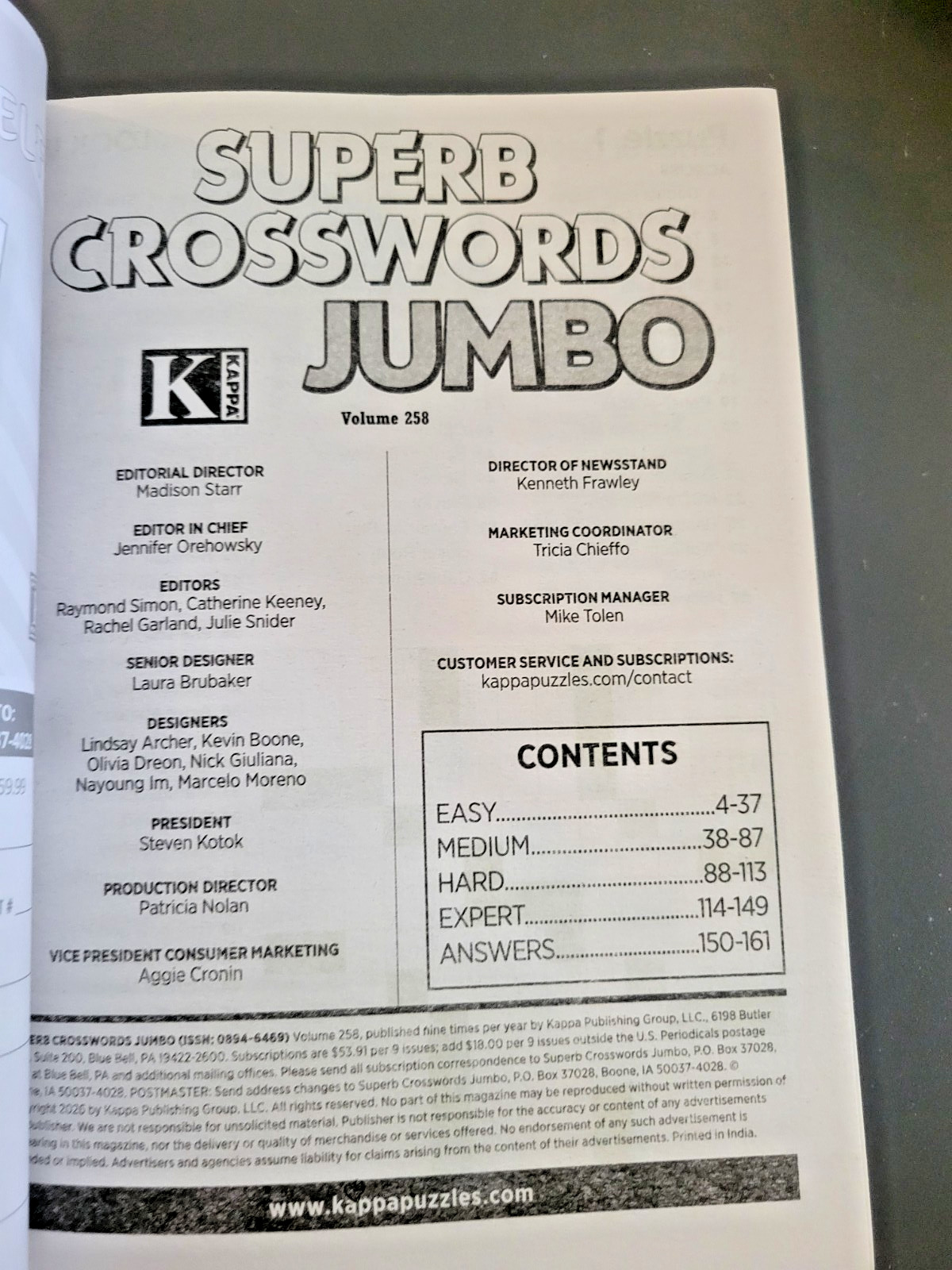 Lot of 3 Jumbo Crossword Books by Kappa -USA & 2 Superbs- 380+ Puzzle Challenges