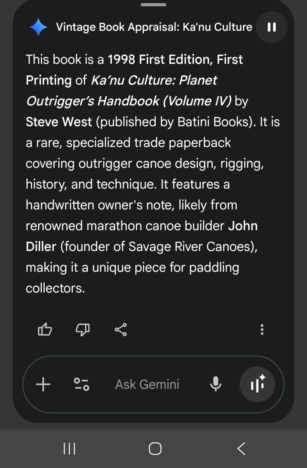 KA’NU CULTURE Planet Outrigger Handbook Canoeing by Steve West Vol 4 1998 +note