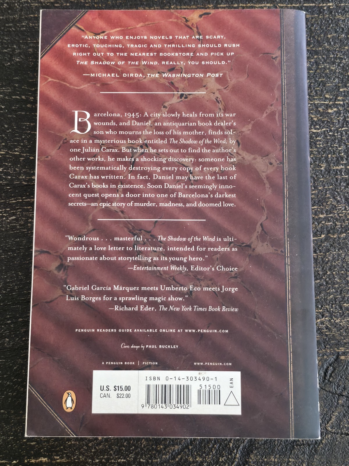 The Shadow of the Wind – Carlos Ruiz Zafón