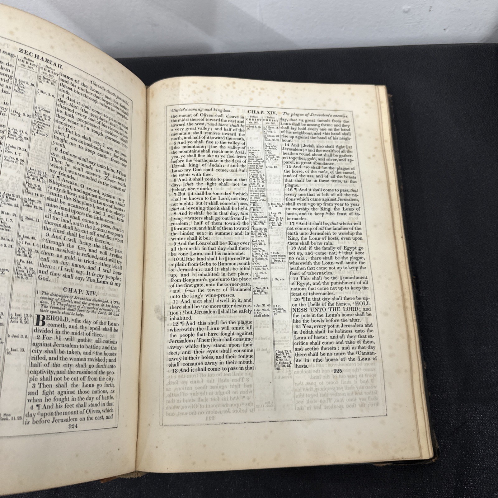 Rare 1800s BIBLE NEW YORK AMERICAN BIBLE SOCIETY 1846 Black Leather Vintage