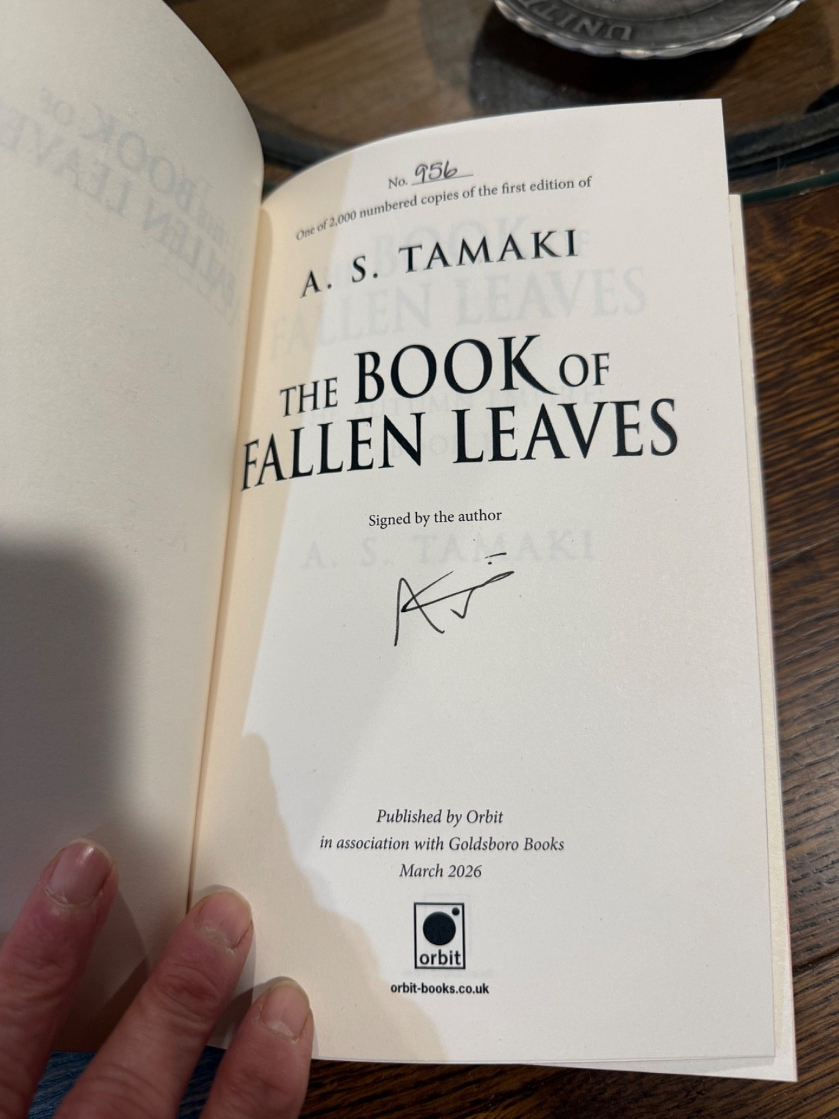 The Book of Fallen Leaves A. S. Tamaki Goldsboro Exclusive Signed #956/2000