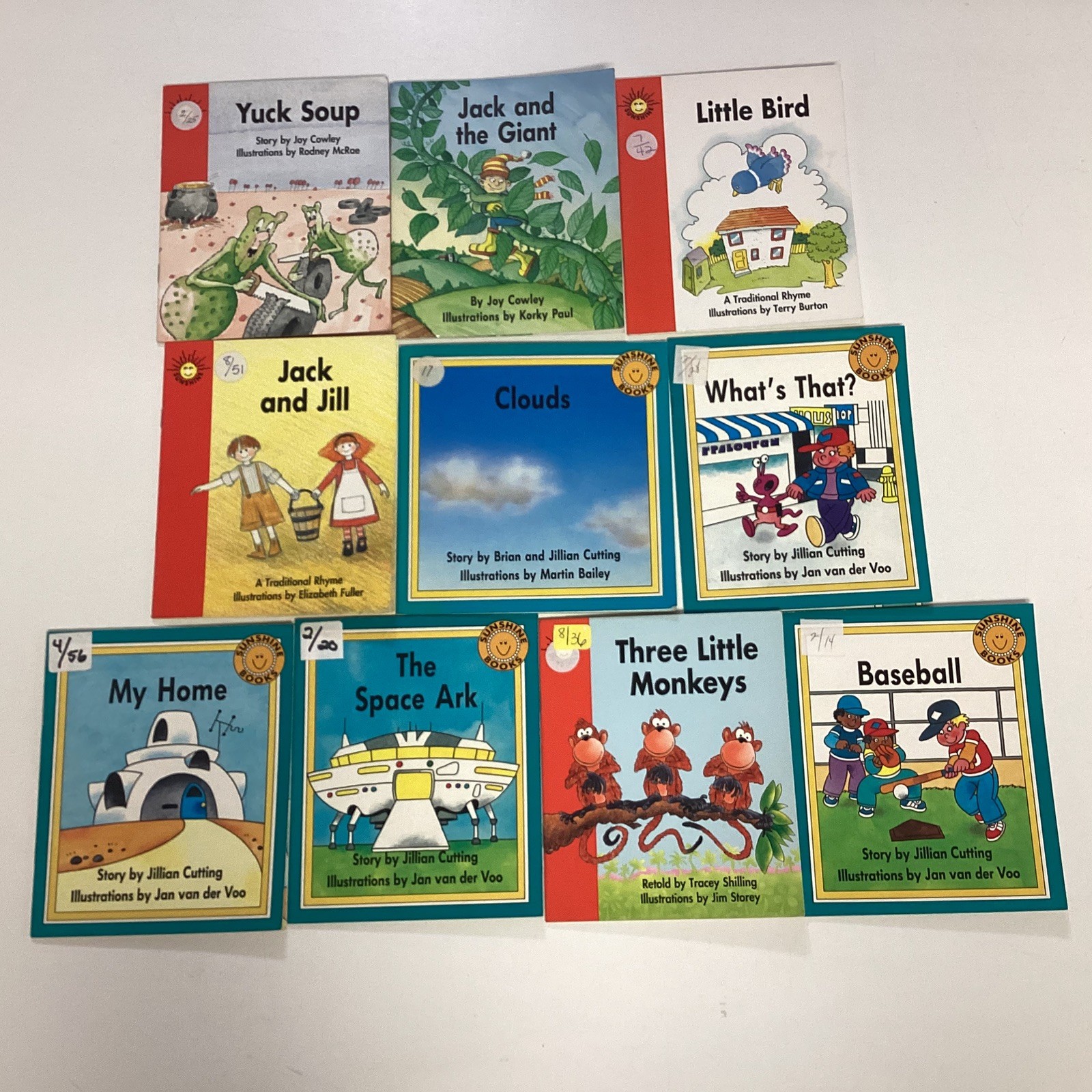 Sunshine Kindergarten 1st Grade Reader 10 Book Lot Level A-D Rigby Wright