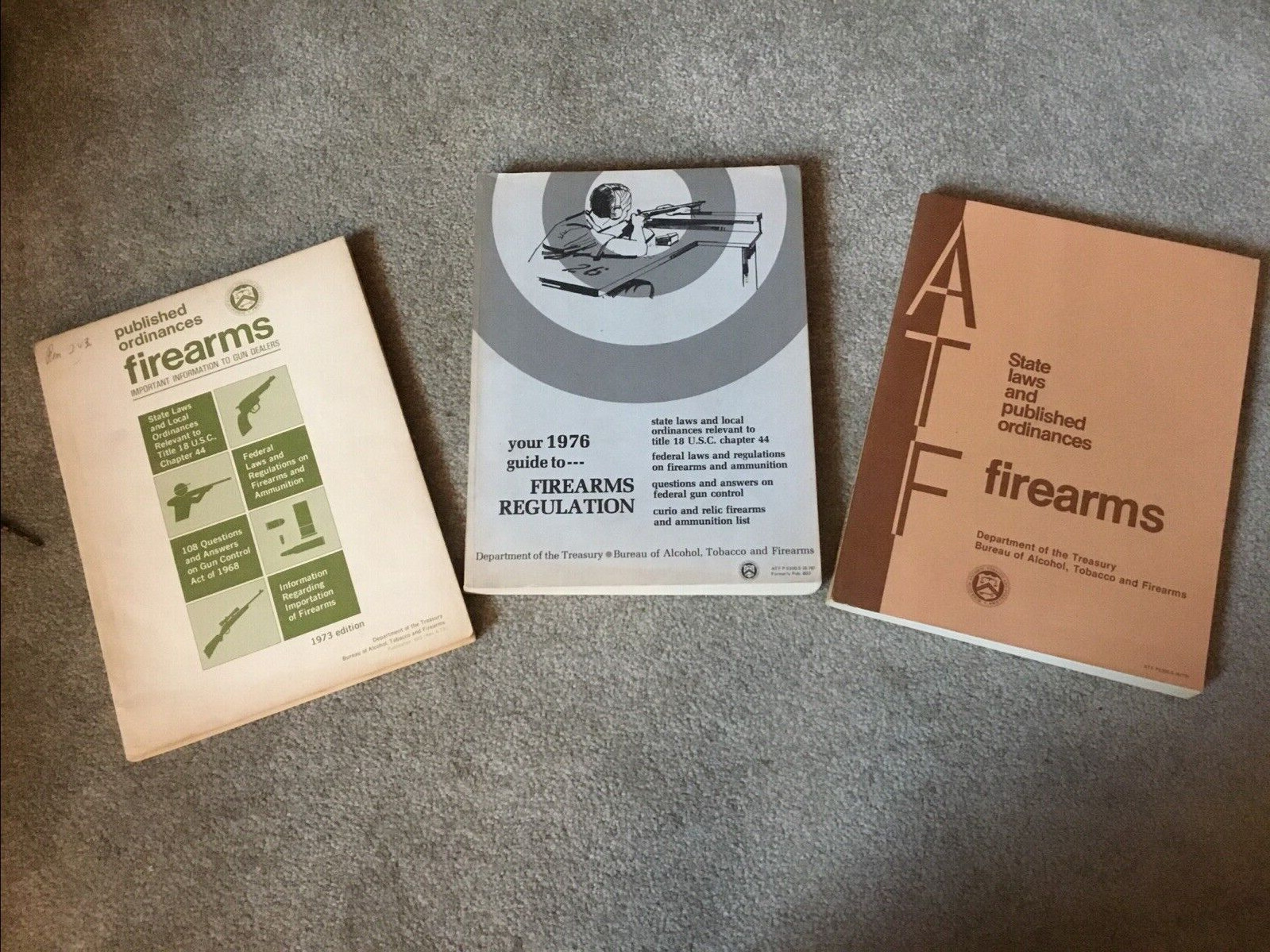 1973, 76, 79 GUIDE TO FIREARMS REGULATION. VTG ATF State and Federal Gun Law