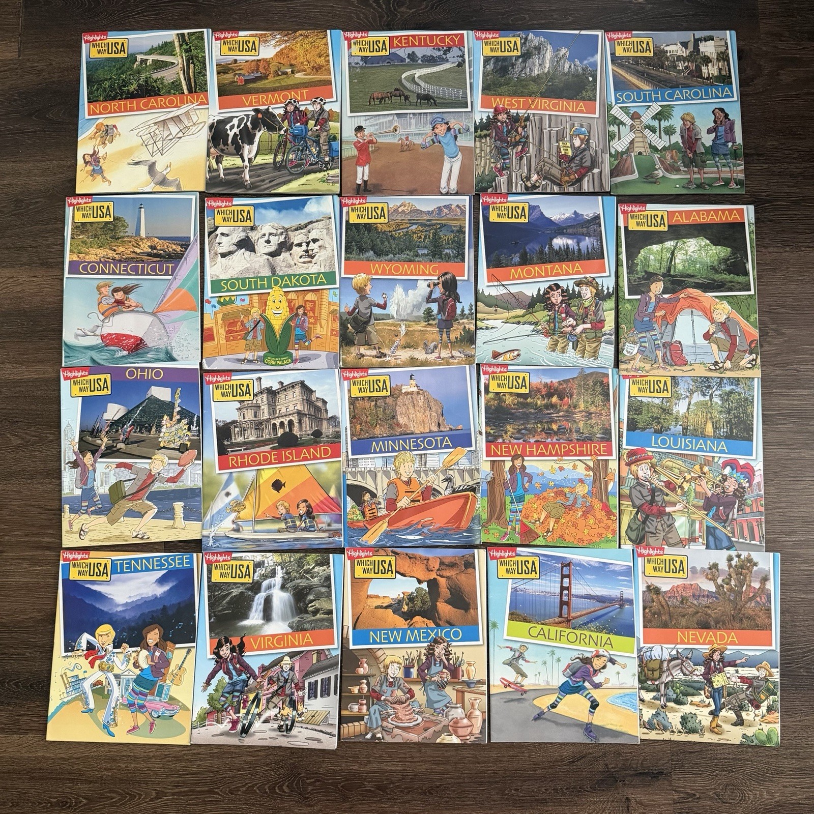 Highlights Which Way USA Lot of 20 State Books Most Maps Included
