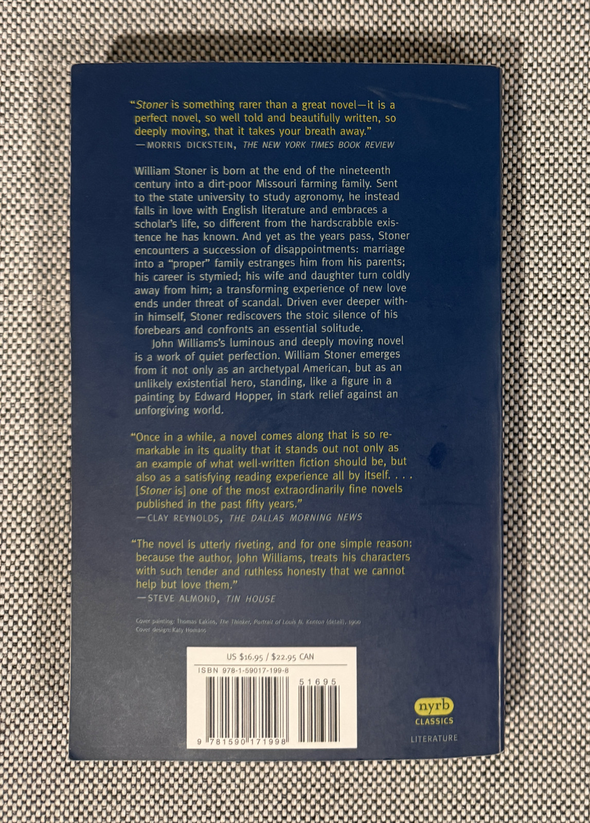 Stoner by John Williams, 1965 (New York Review Books Classics, 2003)