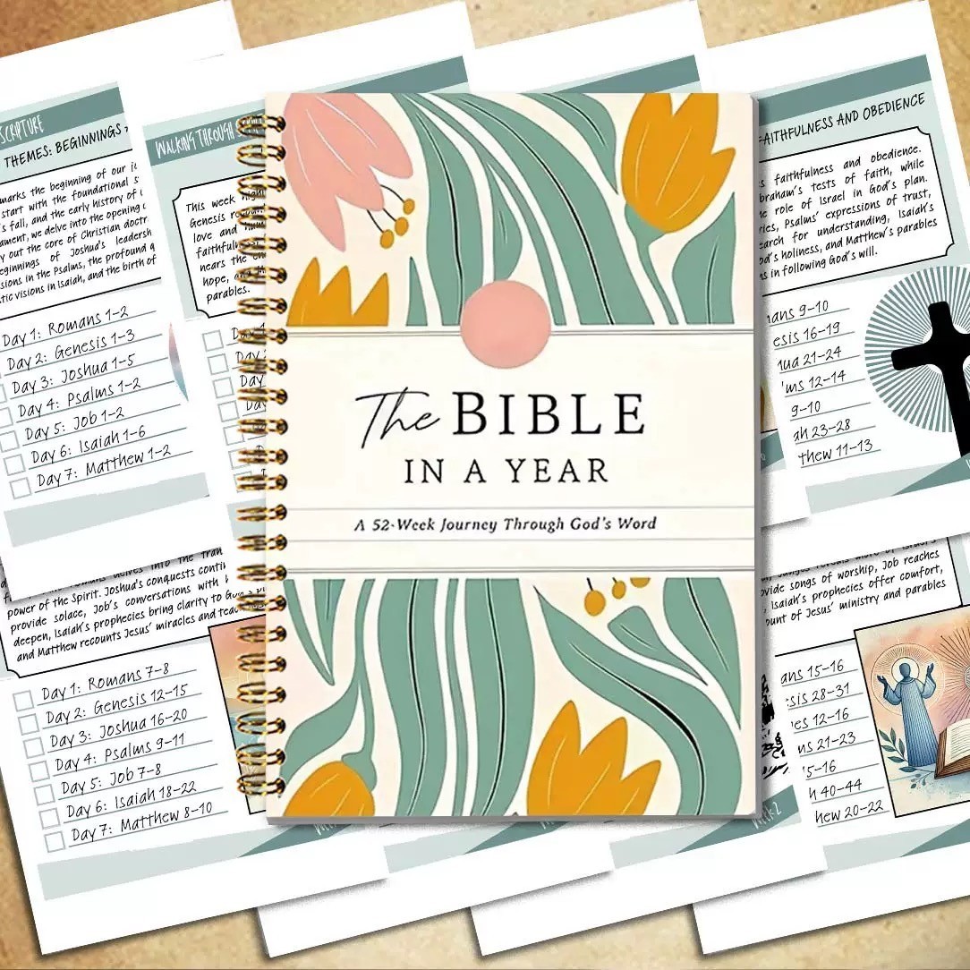 The Bible in a Year 52-Week Faith Study Notebook Spiral Bound📚….