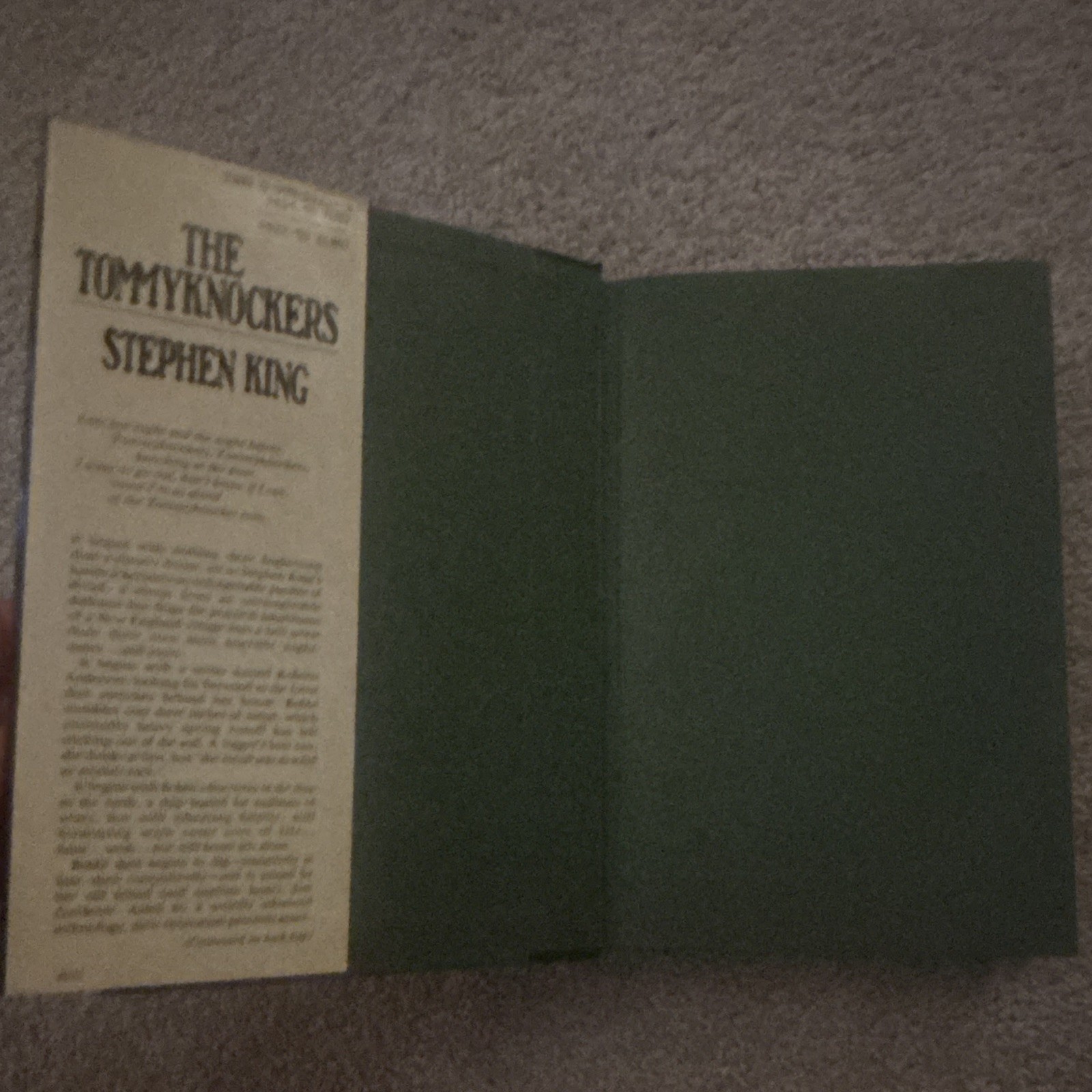 Stephen King The Tommyknockers 1987 Putnam Hardcover w/ Dust Jacket Horror