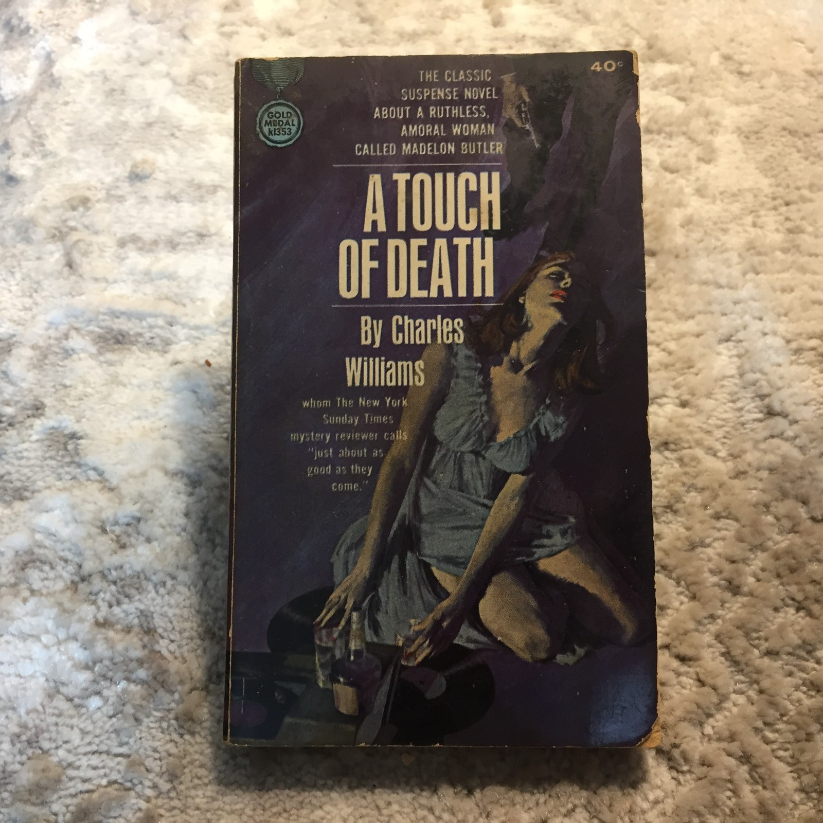 A Touch Of Death Charles Williams 1963 Fawcett Gold Medal Noir Crime Femme Fatal