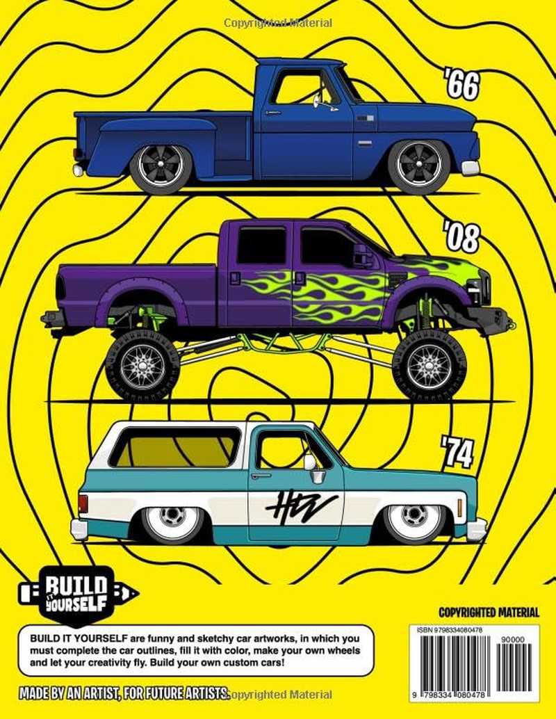 Insane Trucks Coloring Book: Fun Pickups Trucks Adventure with 60 Coloring Pages