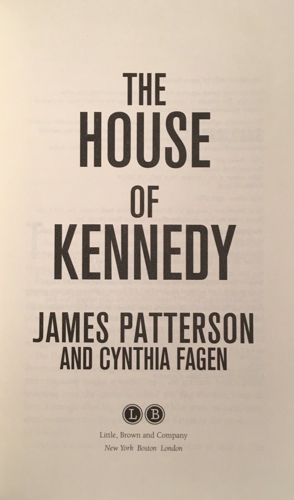 THE HOUSE OF KENNEDY James Patterson & Cynthia Fagen (2020, Hardcover) 1st/1st