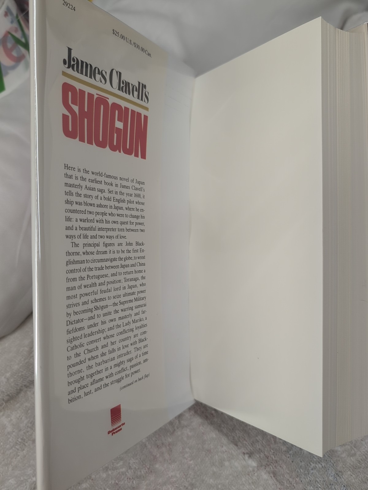 SHOGUN James Clavell (1983) Delacorte 1st Ed 4th Print FULL SIZE + Custom Mylar!