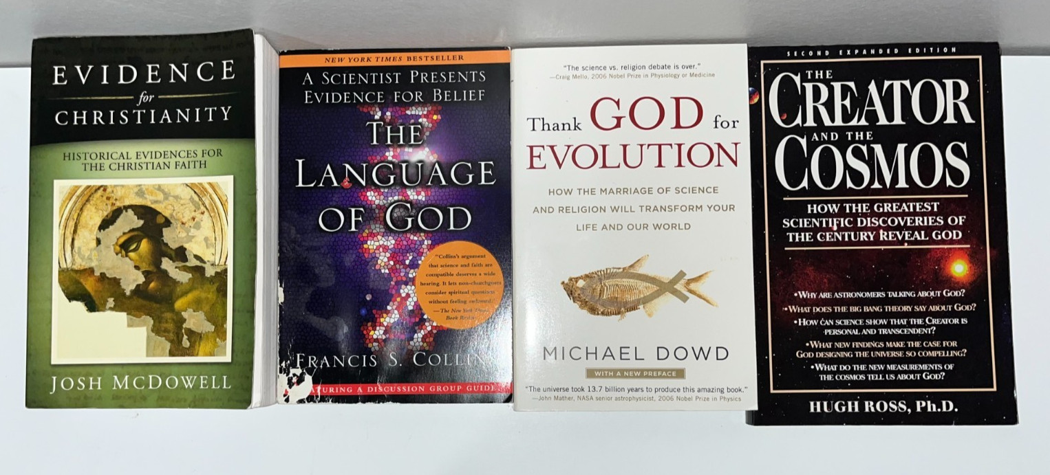 Lot of 4 books – Christian Apologetics Evolution Creationism Evidence History