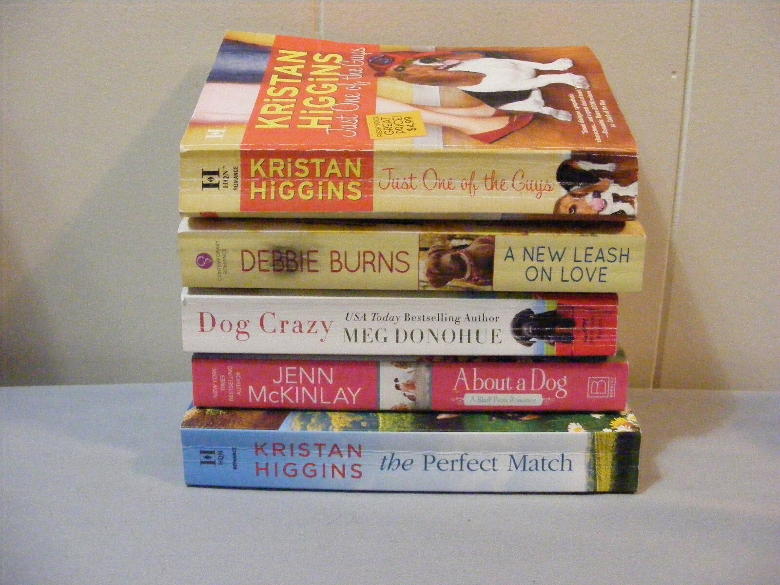 Lot of 5 CONTEMPORARY Romances with DOGS by different authors- pbs FREE SHIP