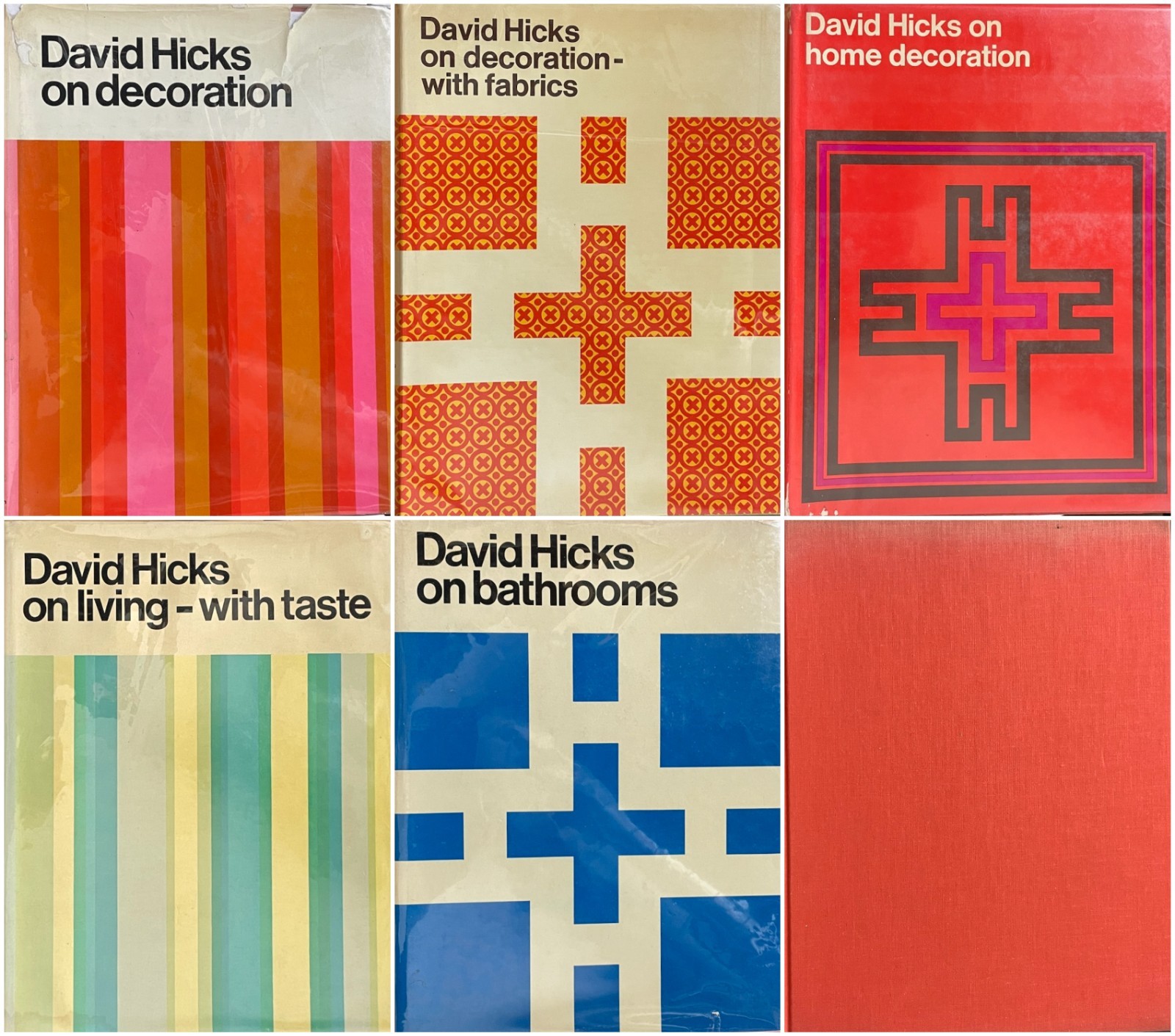 David Hicks on Home Decoration / lot of 5 mixed edition HC DJ