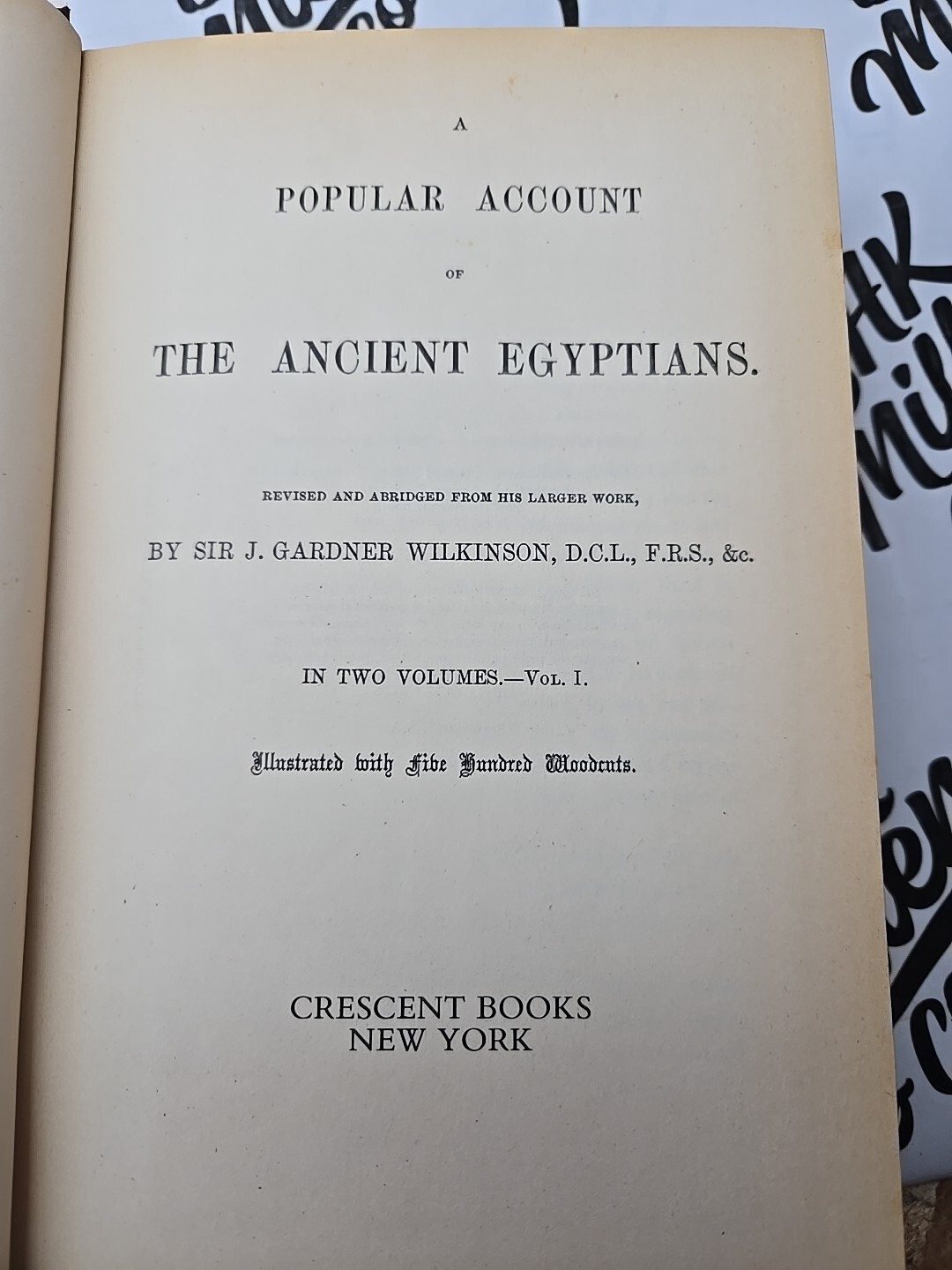 The Ancient Egyptians by J. Gardner Wilkinson | 1988 Hardcover Life & Customs Bo