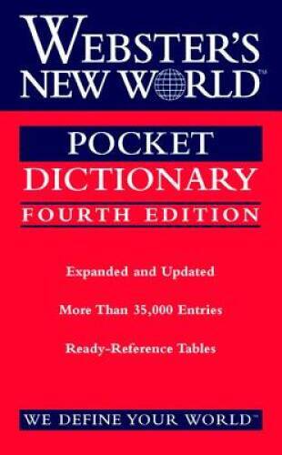 Webster’s New World Pocket Dictionary, Fourth Edition – Vinyl Bound – VERY GOOD
