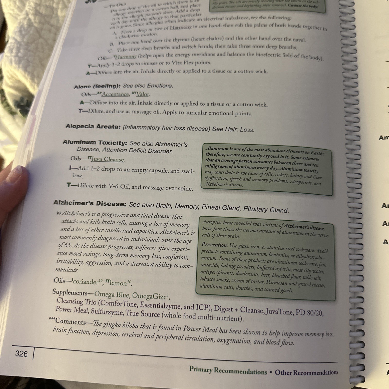 Reference Guide for Essential Oils Soft Cover Ring Bound By Abundant Health