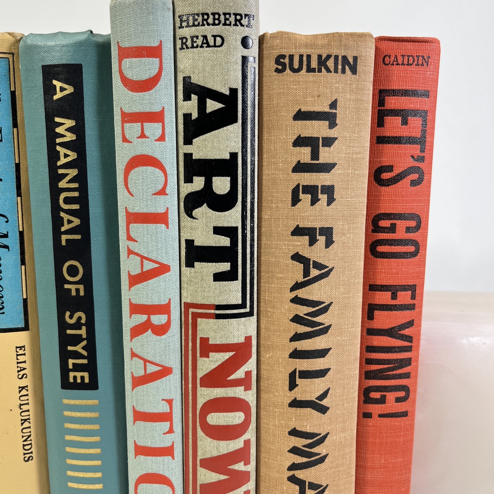 Rainbow Multicolored 12 Book Bundle Decor Photo Props Mid-Century Typography