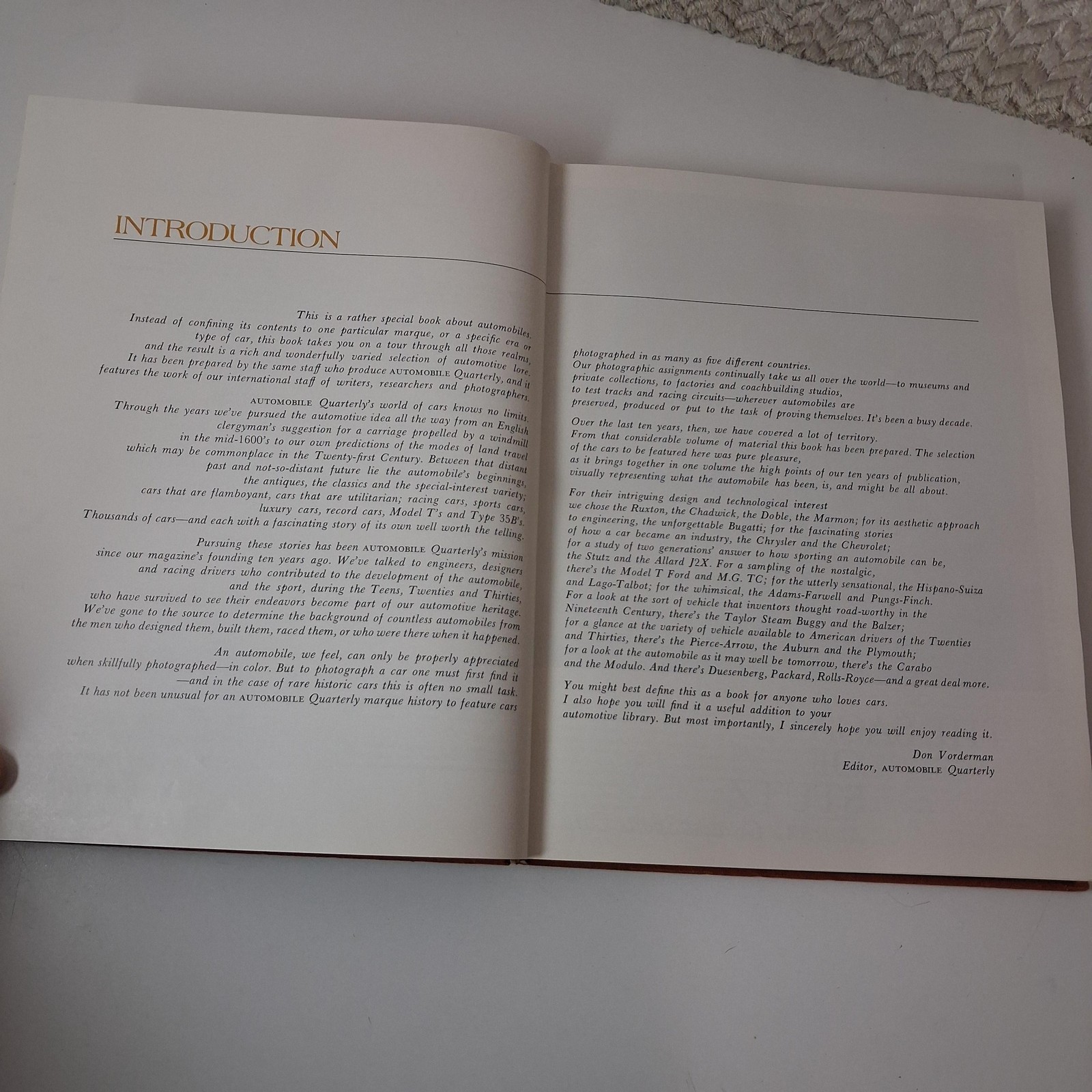 Vintage 1971 Automobile Quarterly’s World Of Cars HC Illustrated Auto History