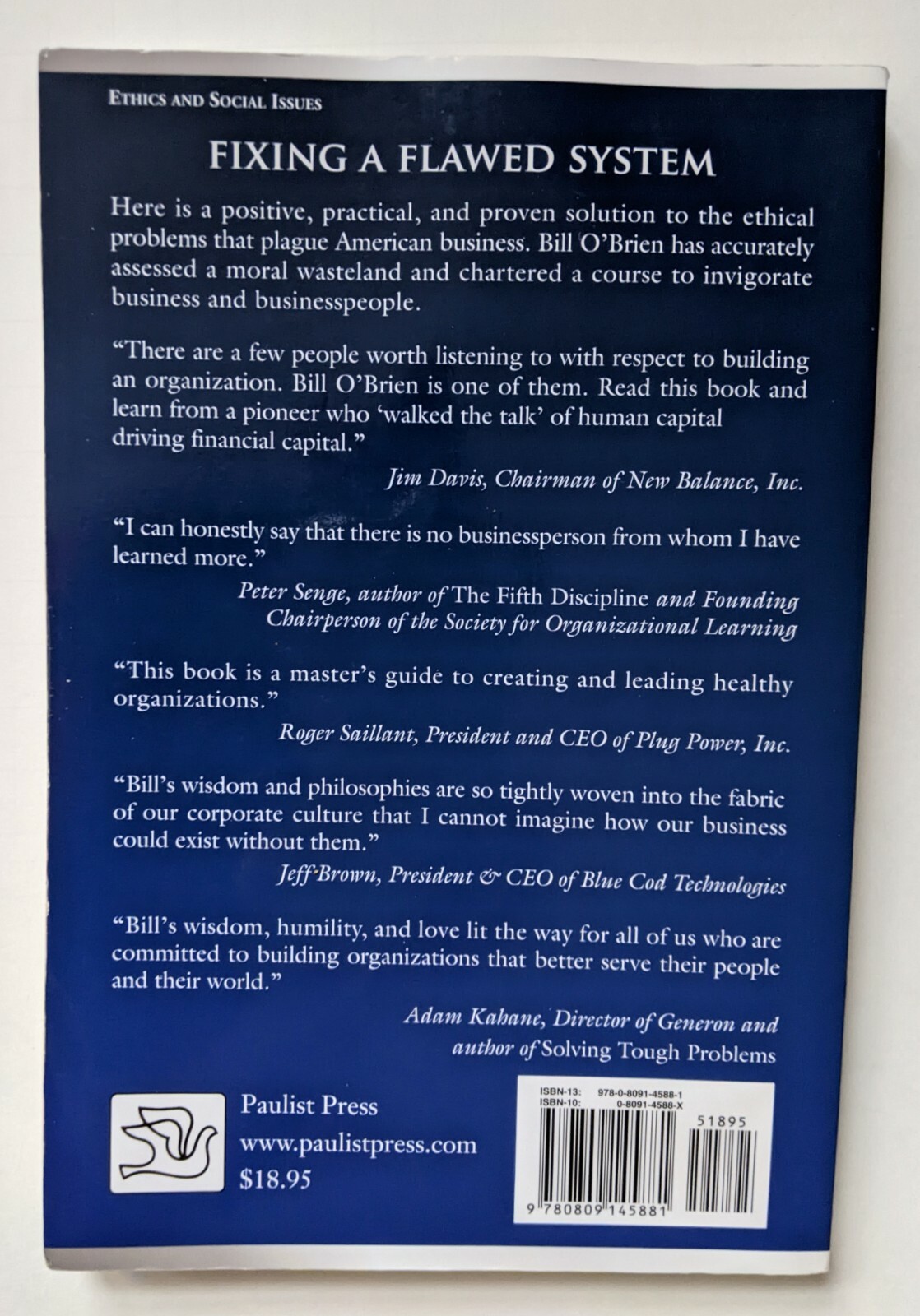 Character at Work Building Prosperity Virtue Business Ethics William O’Brien