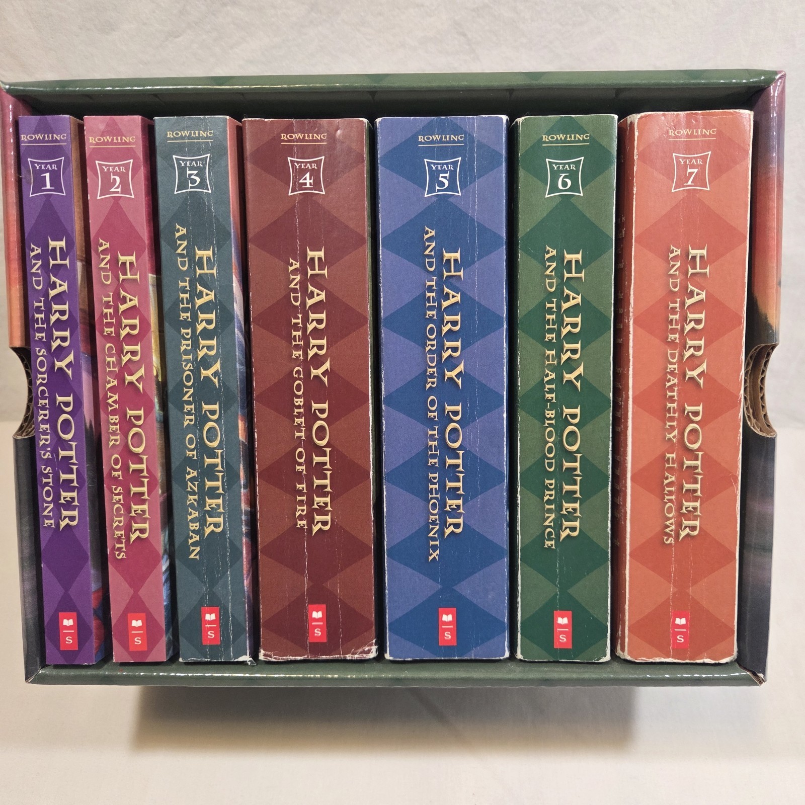 Harry Potter Complete Series Box Set Paperback by J.K. Rowling, Scholastic 1-7