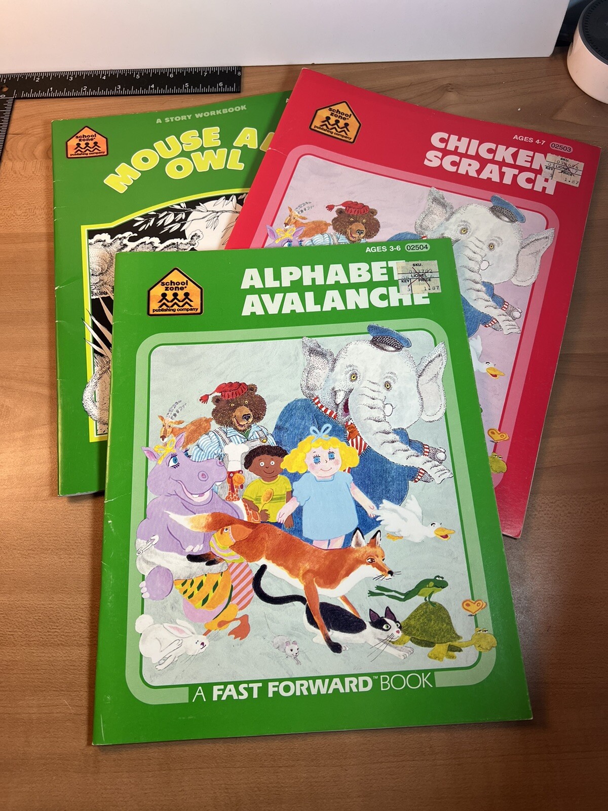 Collection of 3 1986 School Zone Publishing Company Workbooks Ages 3-8
