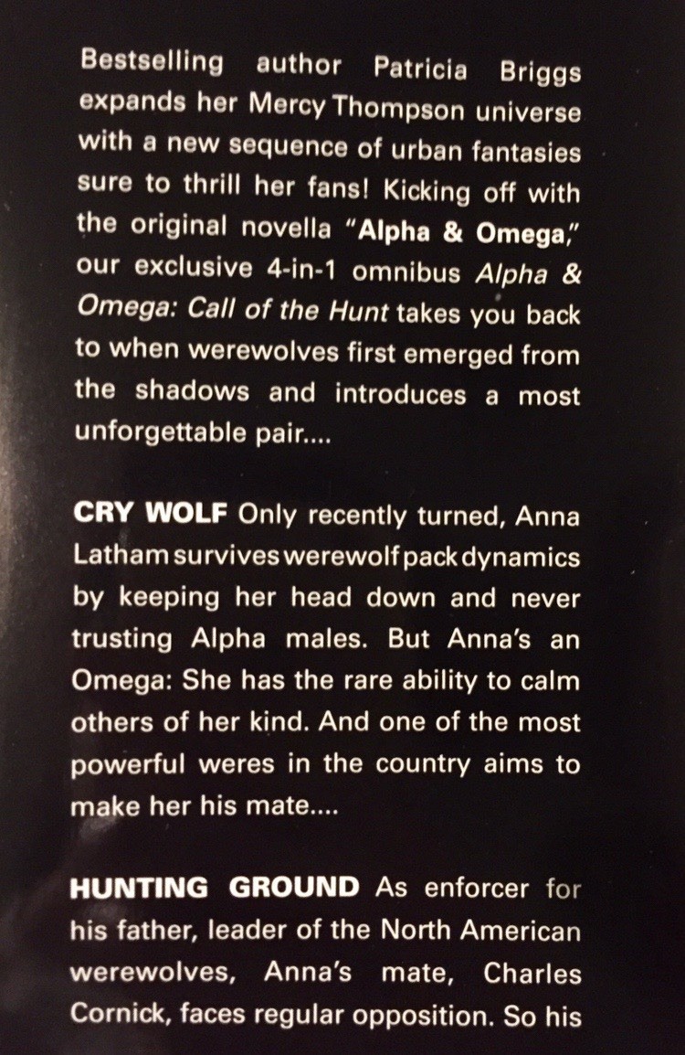 4-in-1 Werewolf Book – Patricia Briggs Alpha and Omega Novels – SFBC Omnibus