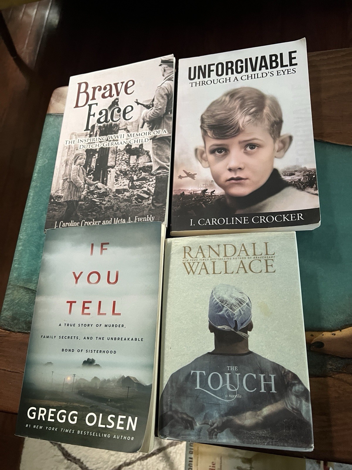 Nonfiction Memoir Book Lot – Crocker, Evenbly, Olsen, Wallace – WWII, True Crime