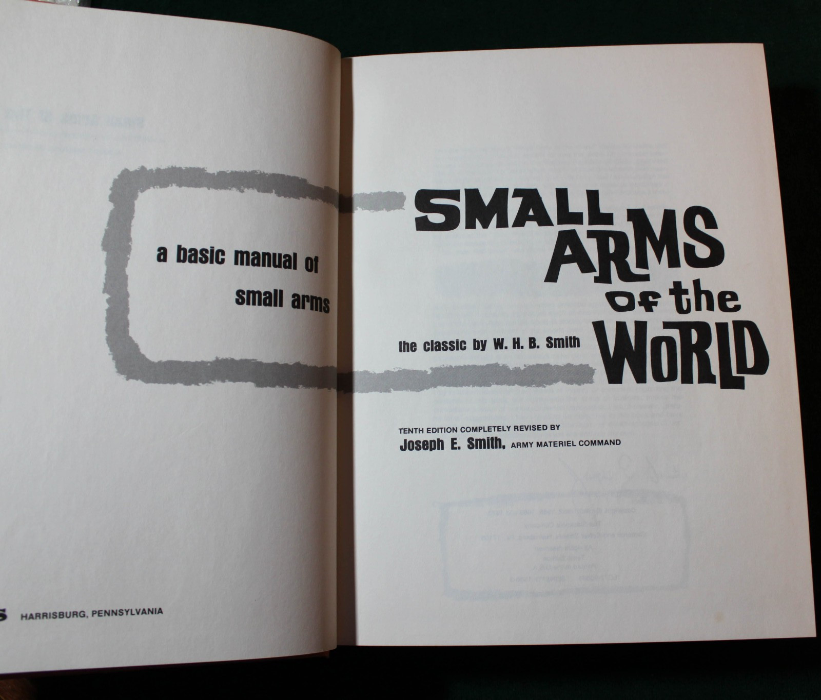 SMALL ARMS OF THE WORLD – 10th Edition 1973 768 pages