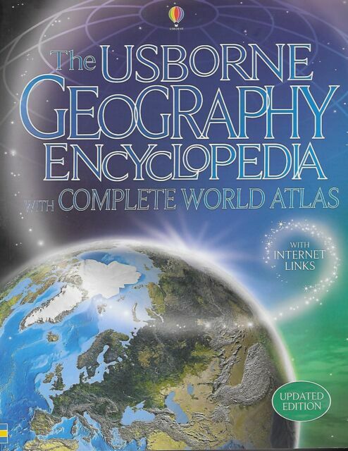 Usborne Geography Encyclopedia with Complete World Atlas IL – Paperback – GOOD