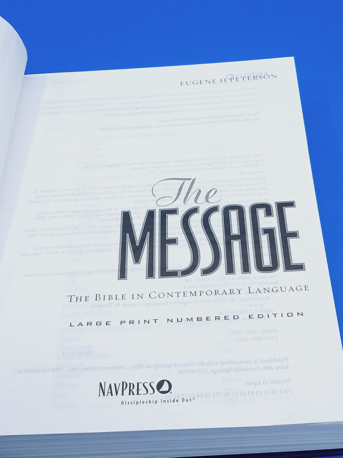 Message Large Print, The by Peterson, Eugene H..