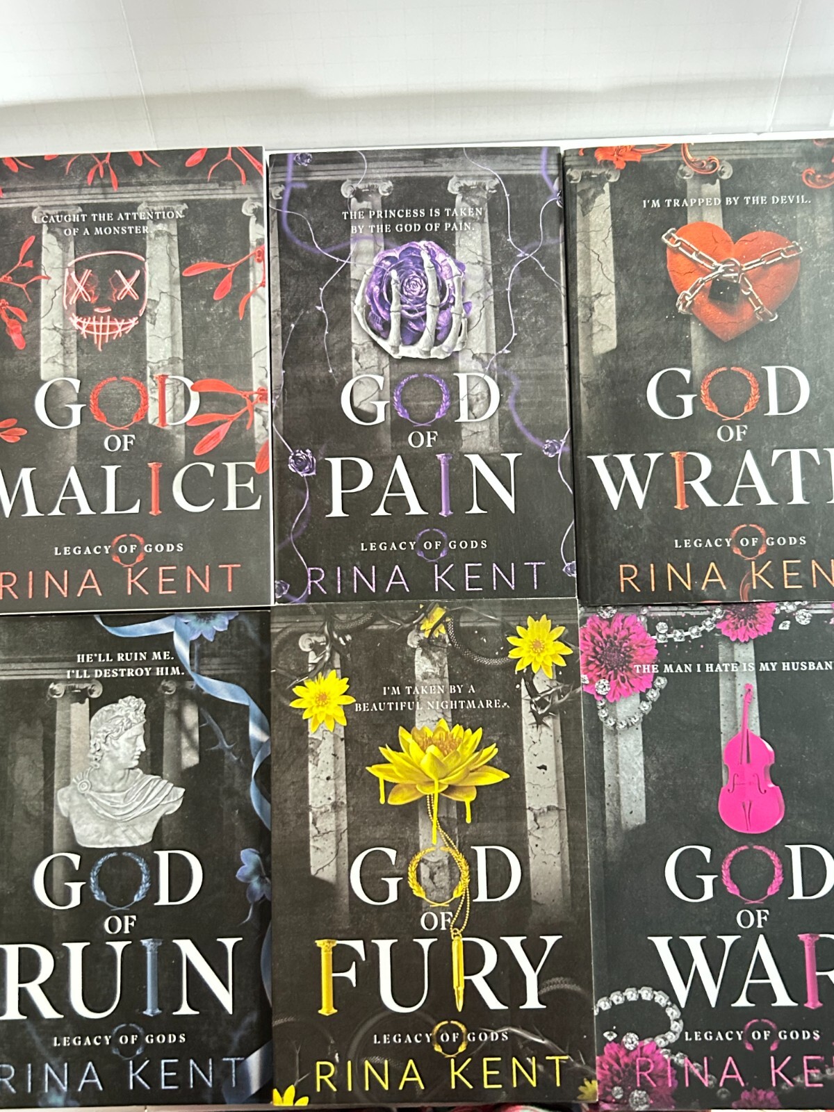 Lot of 6 Legacy of Gods Trade Paperbacks .. 2 w/Signed Bookplates by Rina Kent