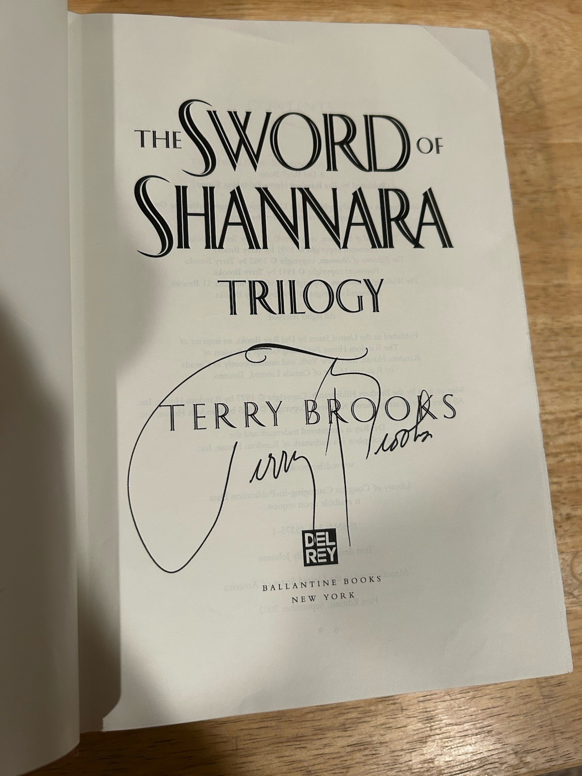 SIGNED The Sword of Shannara Trilogy Terry Brooks First Edition early Print +PIC