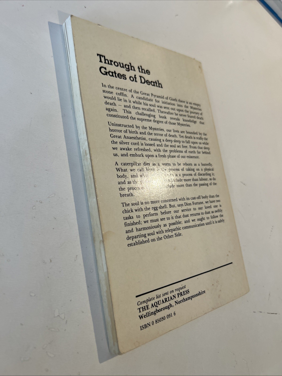 THROUGH THE GATES OF DEATH, Dion Fortune, Paperback Seventh Impression 1982
