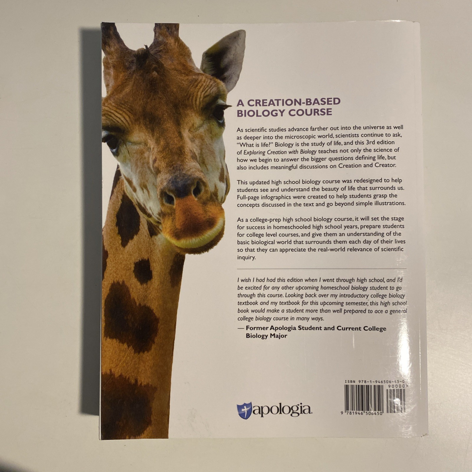 Apologia Exploring Creation with Biology 3rd Edition Damaged Cover