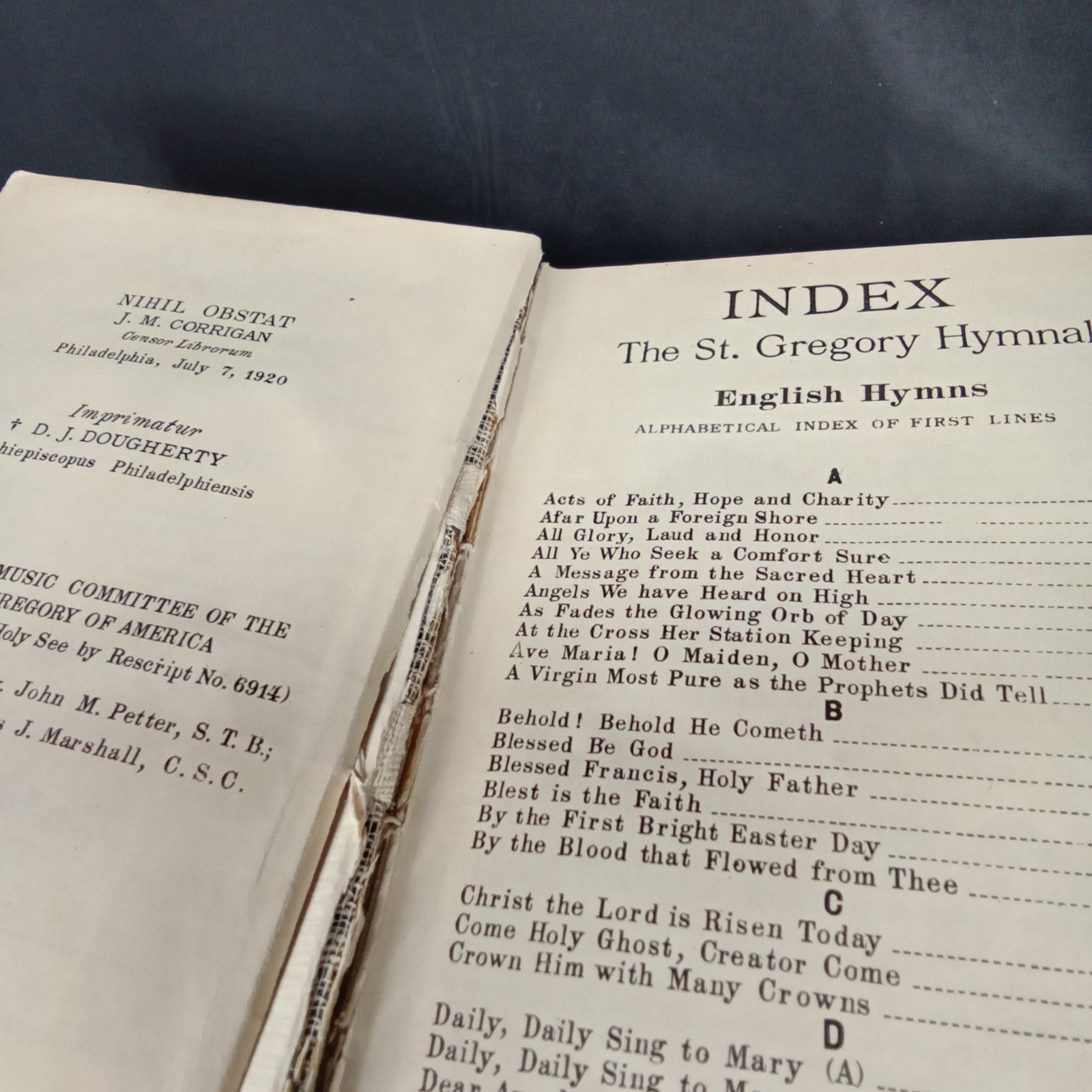 Antique St Gregory Hymnal & Catholic Choir Book Set Of 2 Nicola A Montani 1920