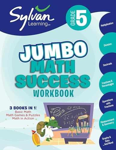 5th Grade Jumbo Math Success – Paperback, by Sylvan Learning – Very Good