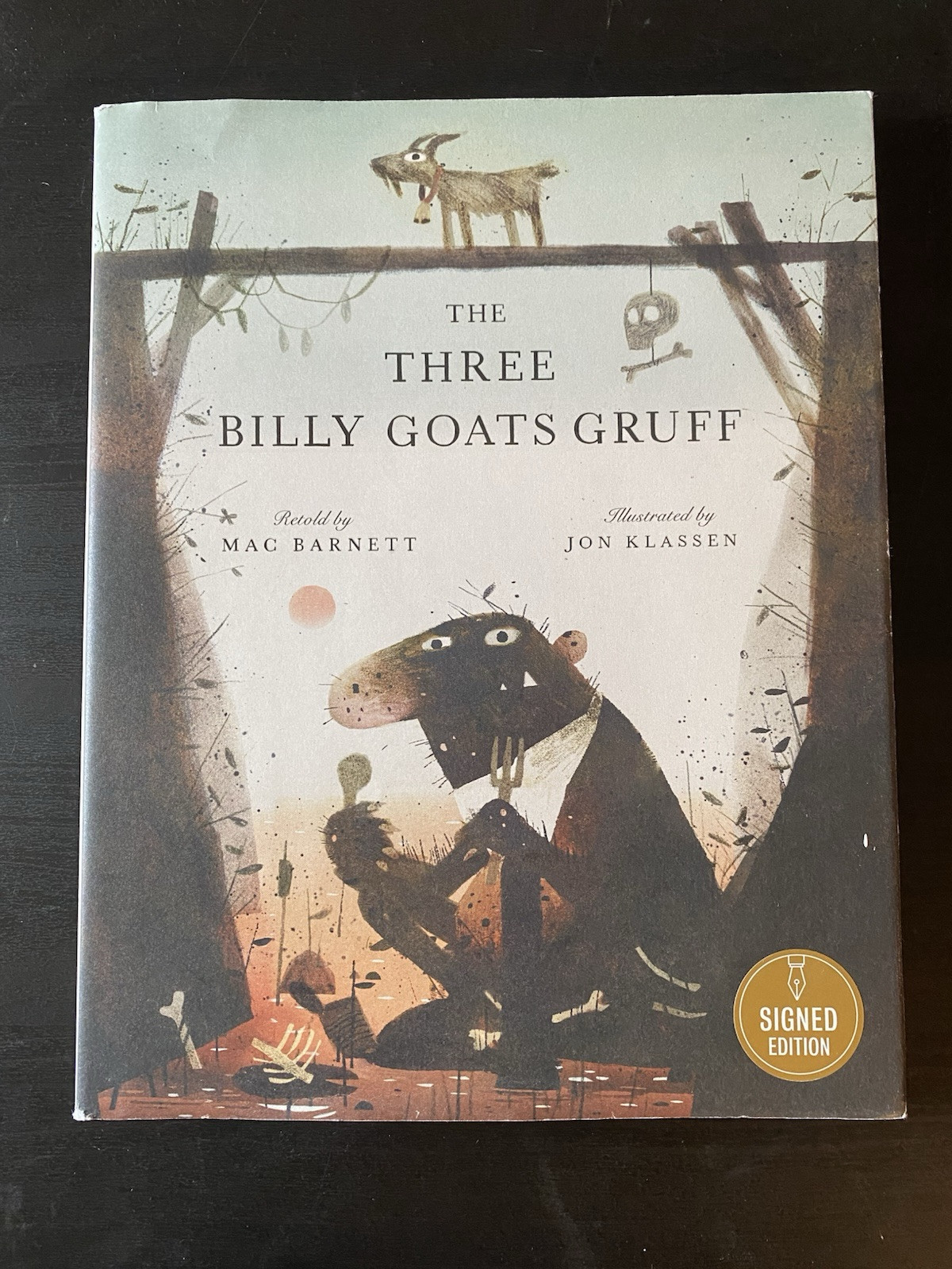 THREE BILLY GOATS GRUFF, Mac Barnett, Jon Klassen SIGNED FIRST EDITION, HC DJ