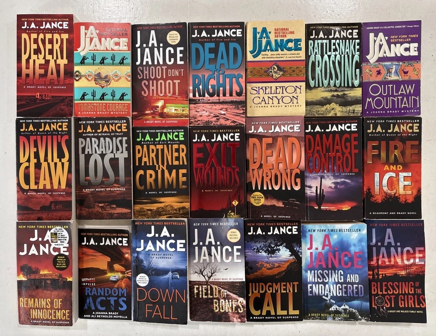 Complete JOANNA BRADY Series #1-22 by J. A. JANCE 21 Book Lot Paperback Set