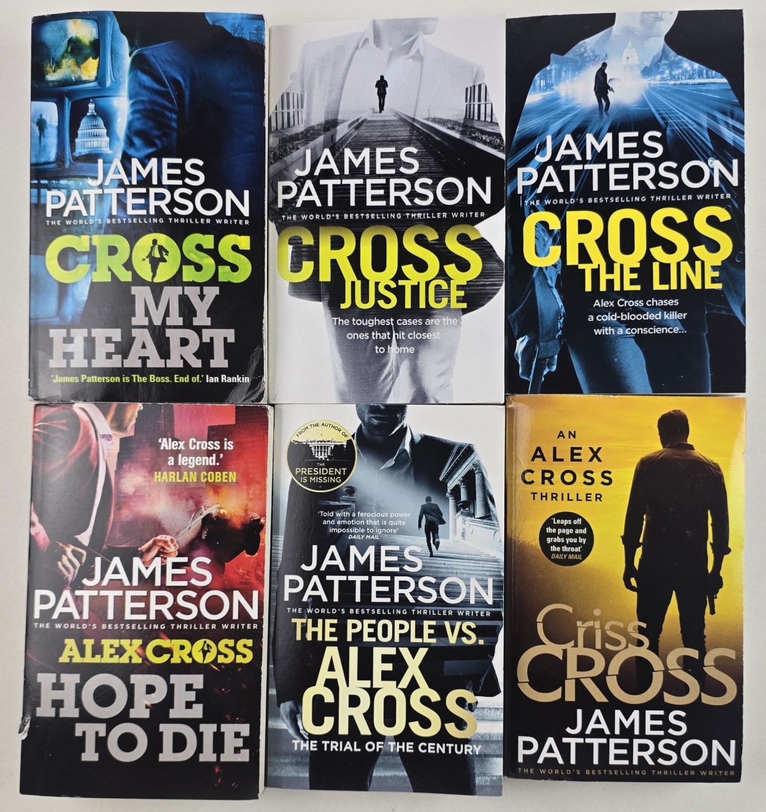 James Patterson~Alex Cross~ Lot of 6 PB, Cross My Heart- Cross The Line- Criss..